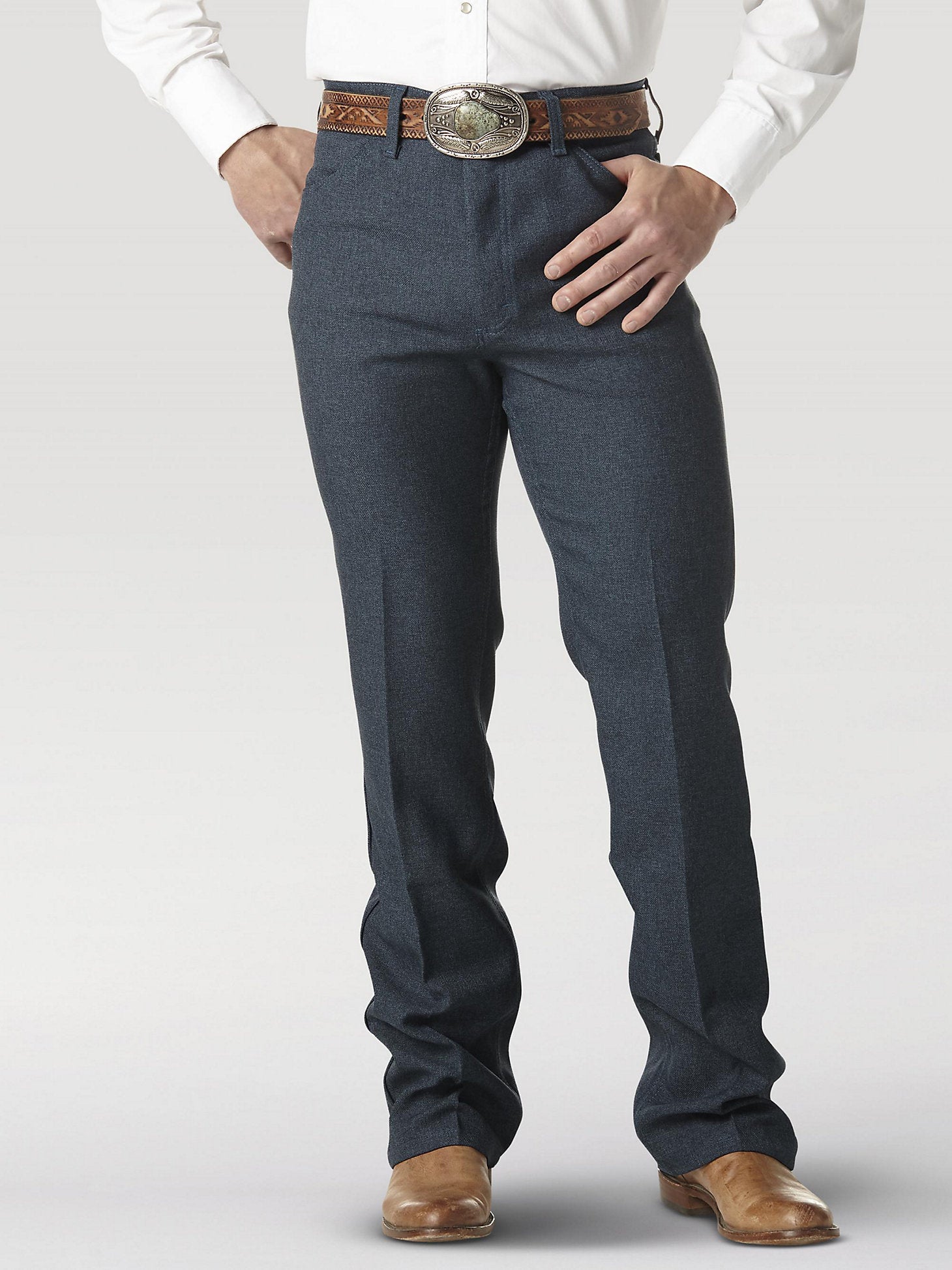 Wrangler Men's Wrancher Western Dress Pants - Heather Blue / Grey / Solano's Boot & Western Wear Wrangler Men's Wrancher Western Dress Pants - Heather Blue / Grey / Solano's Boot & Western Wear