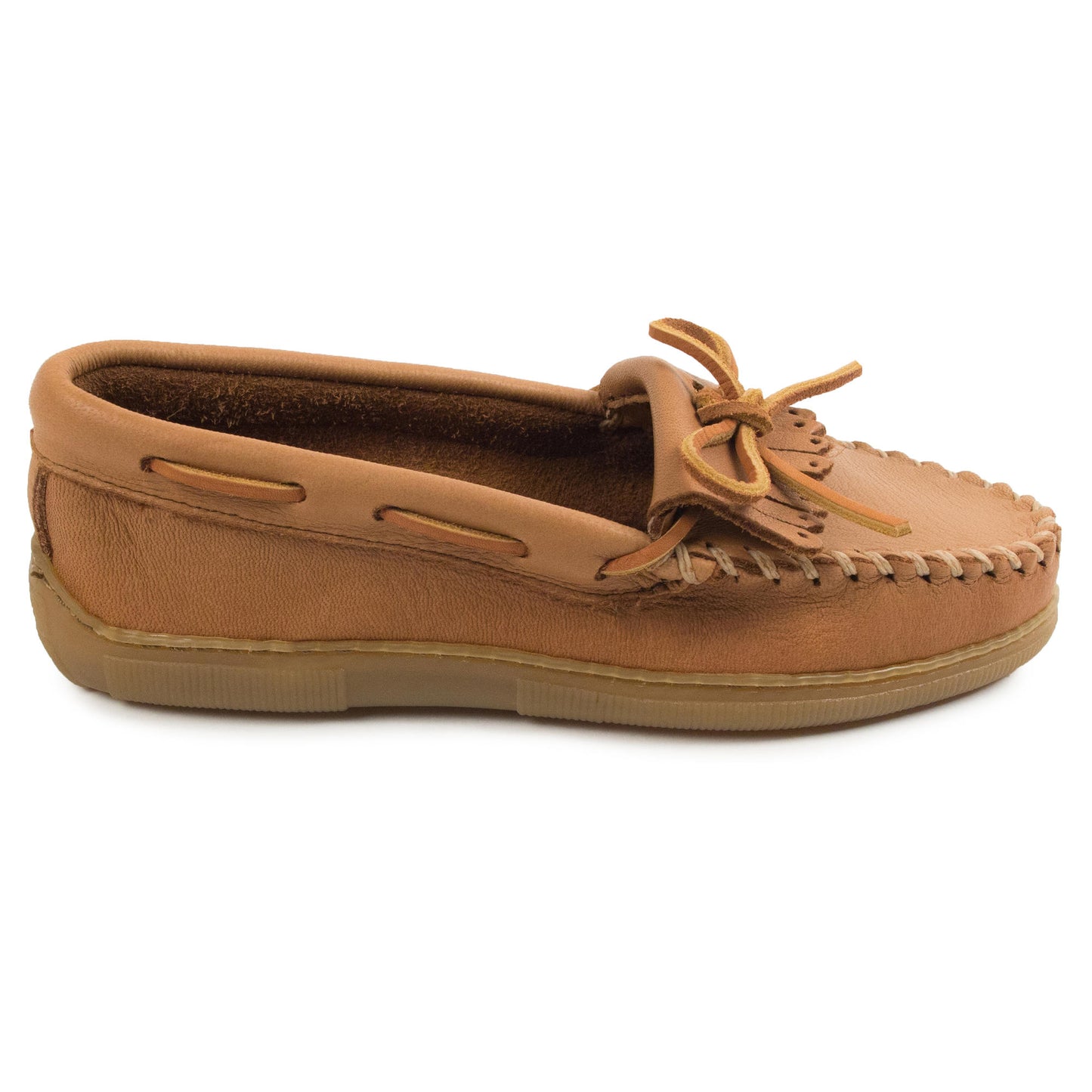 Minnetonka® Women's Natural Moosehide Leather Kilty Moccasins