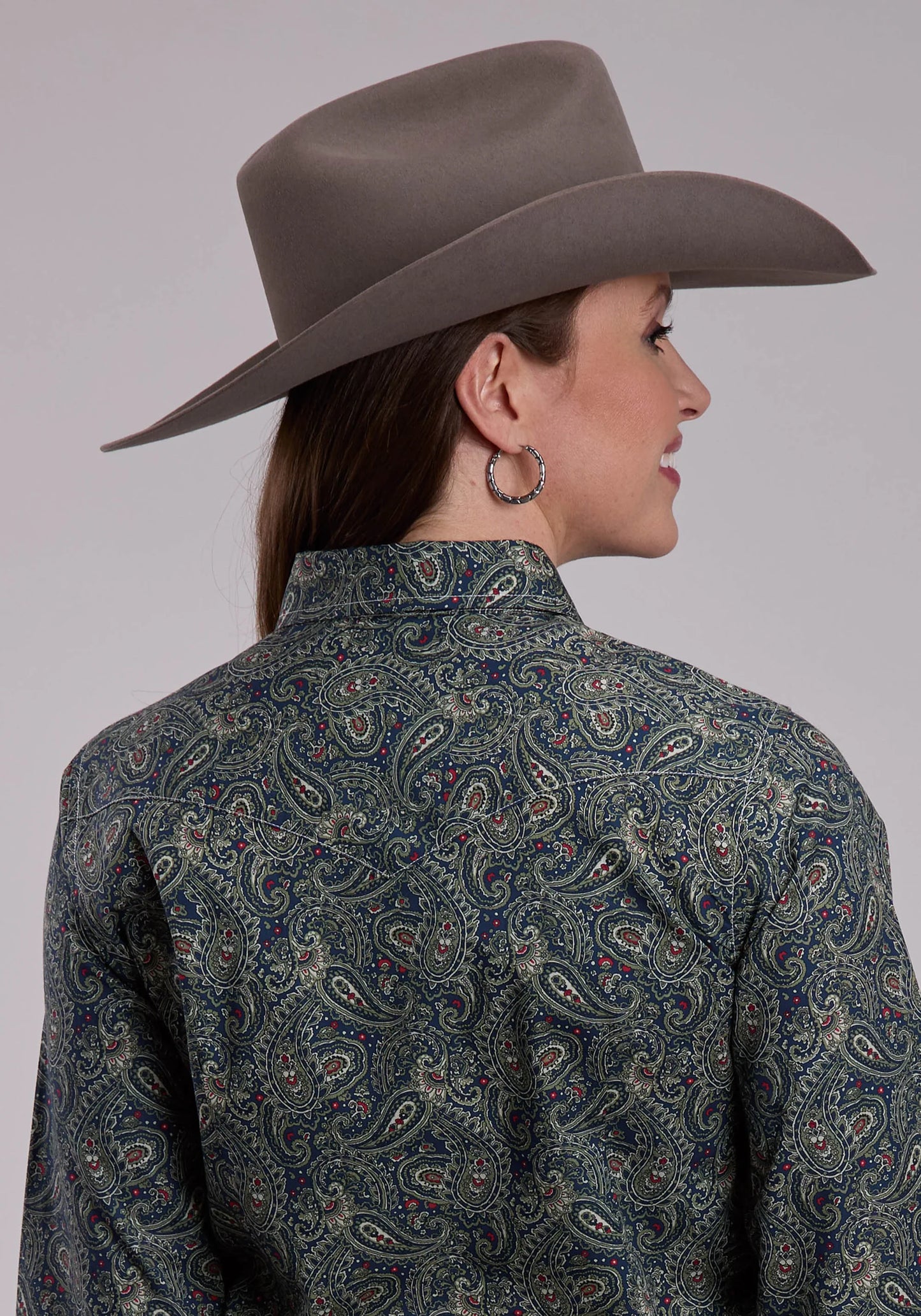 Roper® Women's Forest Paisley Long Sleeve Snap Front Western Shirt