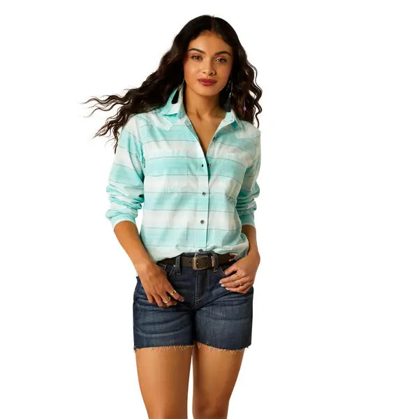 Ariat® Women's Billie Jean Turquoise Long Sleeve Button Front Shirt