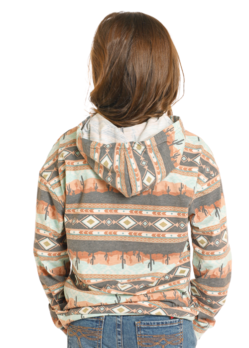Panhandle Slim® Girls Southwest Scenery Print Hoodie