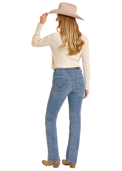 Panhandle Slim® Women's Yoke Detail High Rise Denim Pants