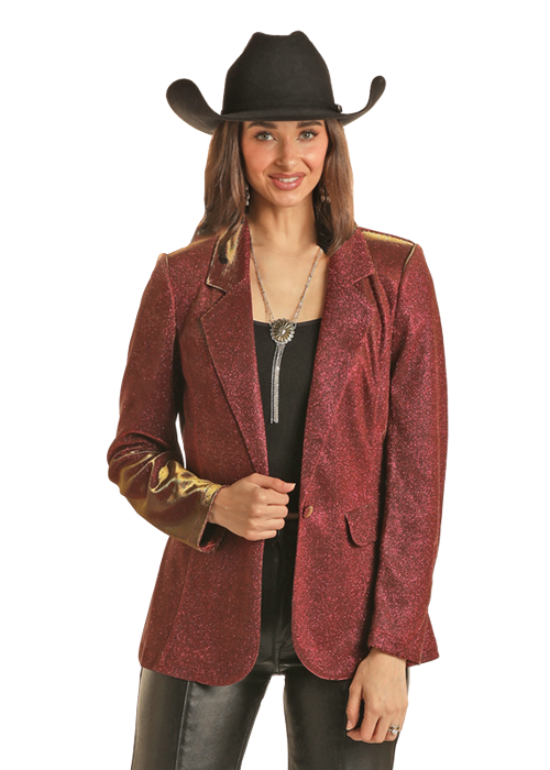 Rock Roll Cowgirl Iridescent Womens Blazer