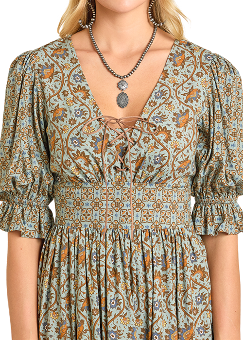 Panhandle Slim® Women's Jade Rock N Roll Mixed Print Mini Dress