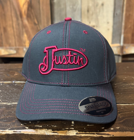 Justin's Gray and Fuschia Cap