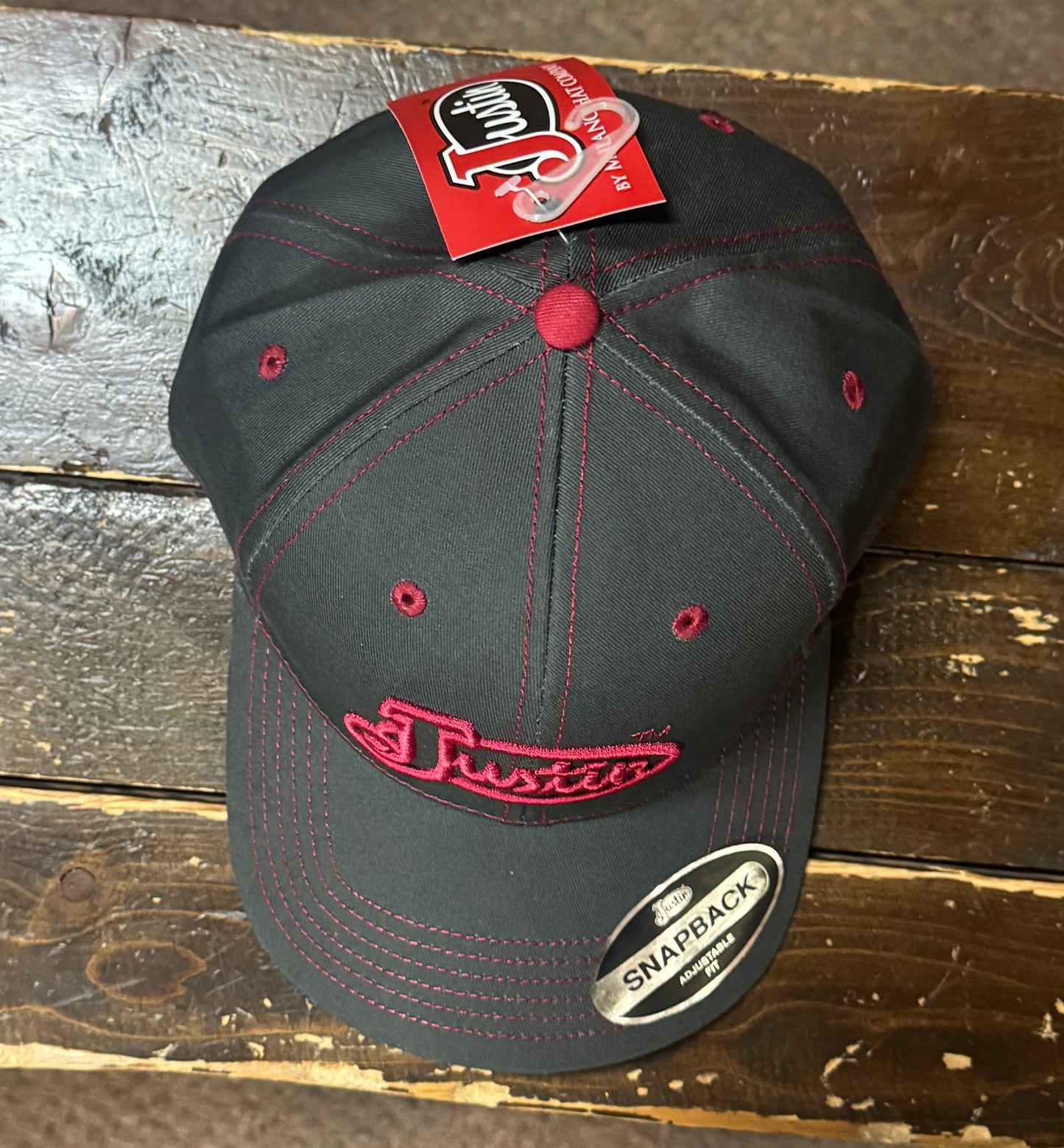 Justin's Gray and Fuschia Cap