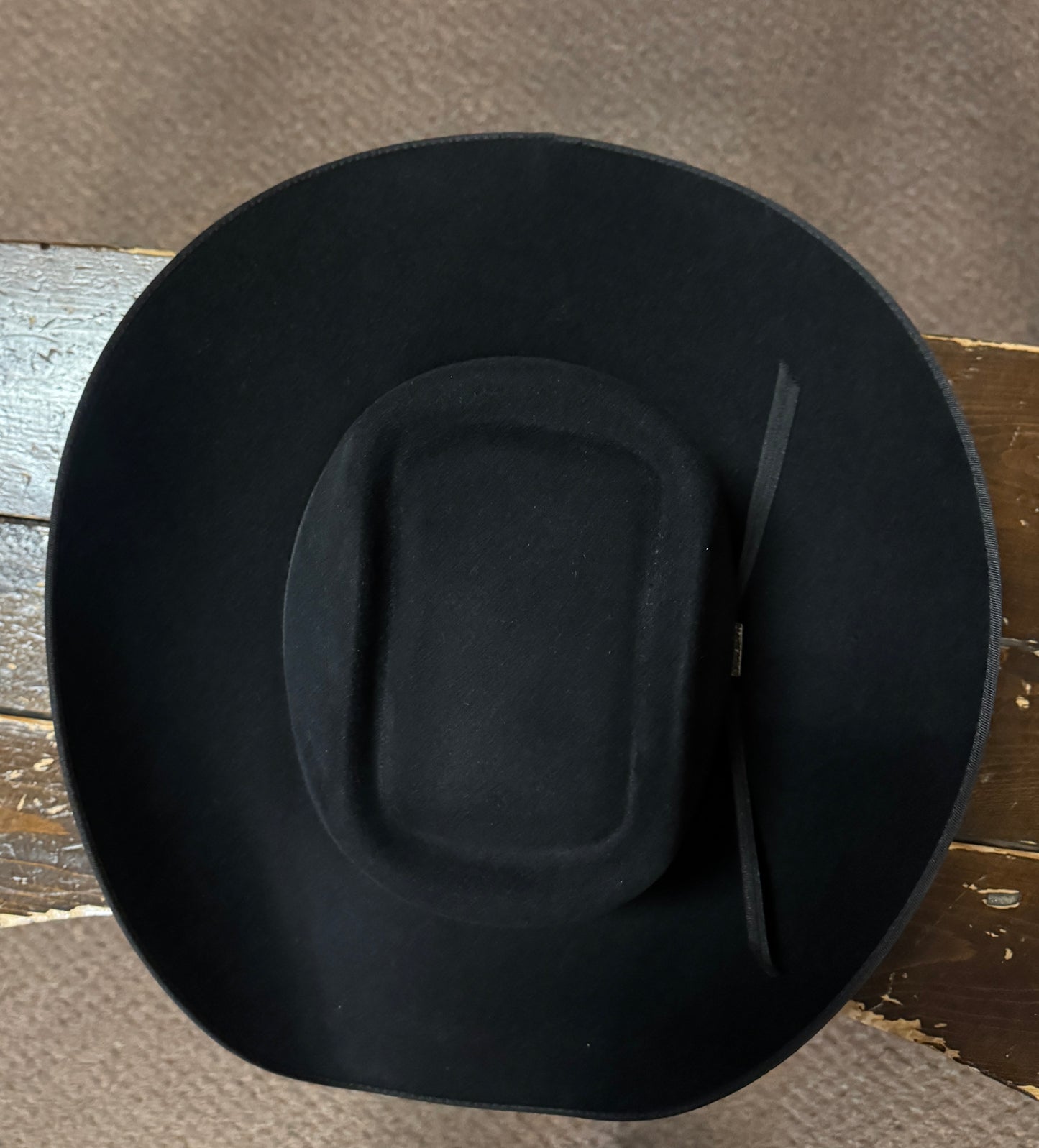 Serratelli® 6X Brick Crown 4.25 Bound Edge Brim Black Felt Cowboy Hat