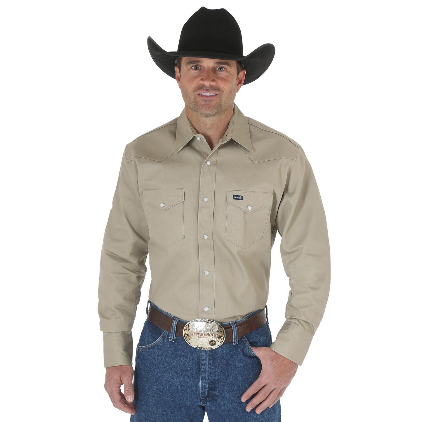 Wrangler® Men's Cowboy Cut® Twill Long Sleeve Snap Front Western Work Shirt