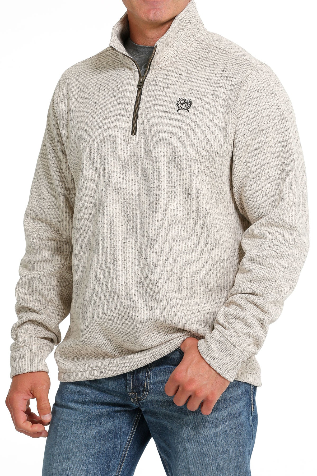 Cinch® Men's Stone 1/4 Zip Long Sleeve Pullover Sweater