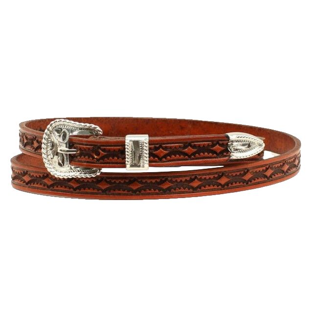 Double S® Diamond Tooled Leather Hatband