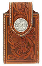 Nocona Tooled Concho Leather Phone Case