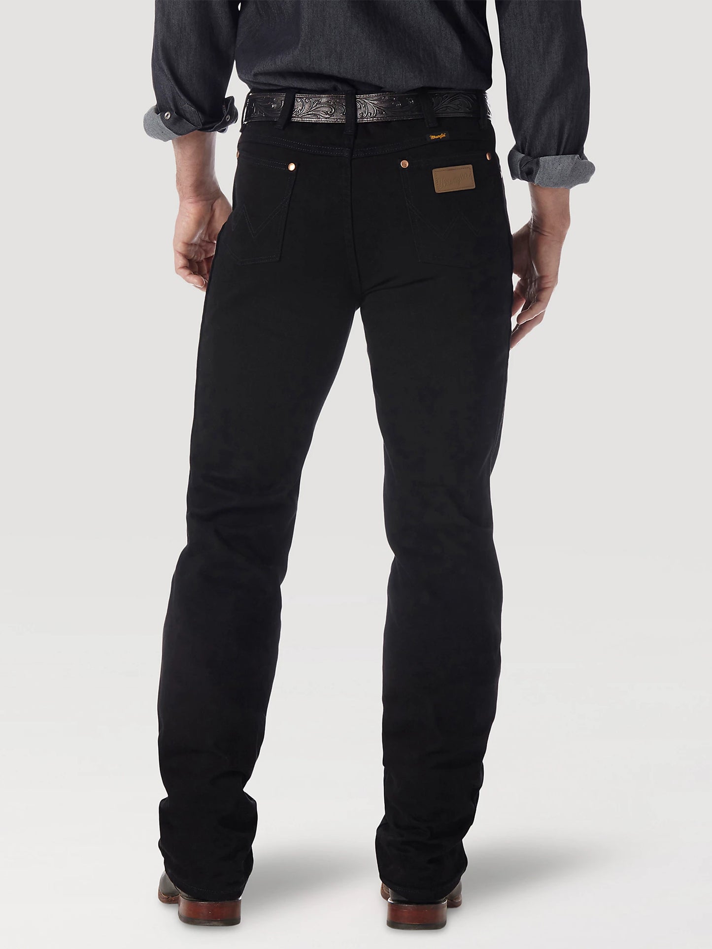 Wrangler® Men's 936 Cowboy Cut® Pre-Washed Slim Fit Black Denim Jeans