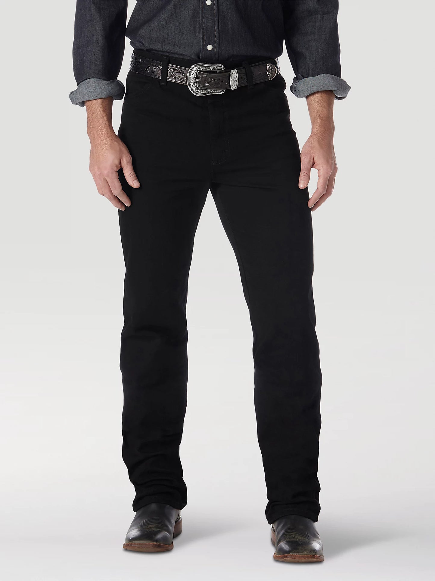Wrangler® Men's 936 Cowboy Cut® Pre-Washed Slim Fit Black Denim Jeans