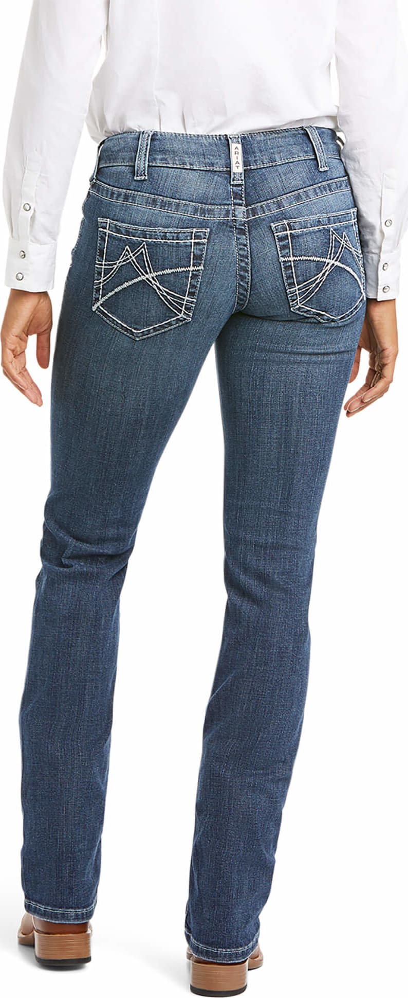 Ariat® Women's REAL Mid Rise Arrow Gianna Straight Denim Jeans