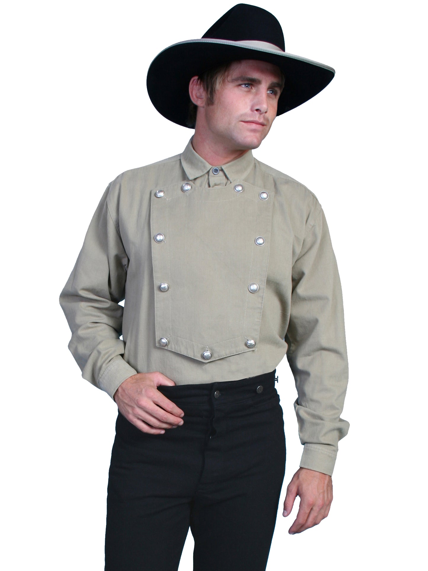 Wah Maker® Men's Cavalry Bib Long Sleeve Old West Shirt