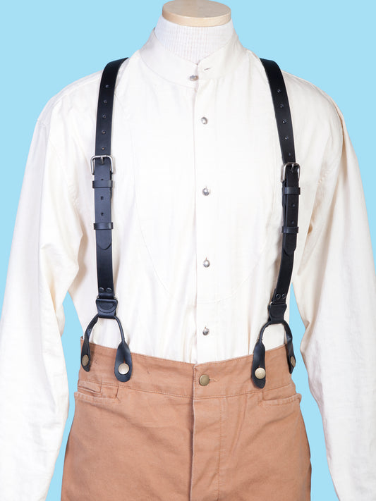 Scully® Adjustable Leather Old West Style Button Hole Suspenders