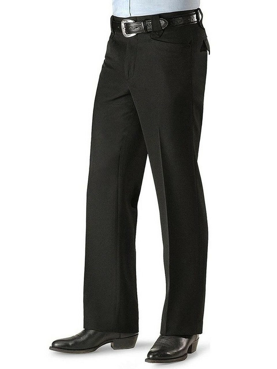 Circle S Men's Solid Western Ranch Dress Pants Black / 30 / 37" Unfinished Hem Circle S Men's Solid Western Ranch Dress Pants Black / 30 / 37" Unfinished Hem