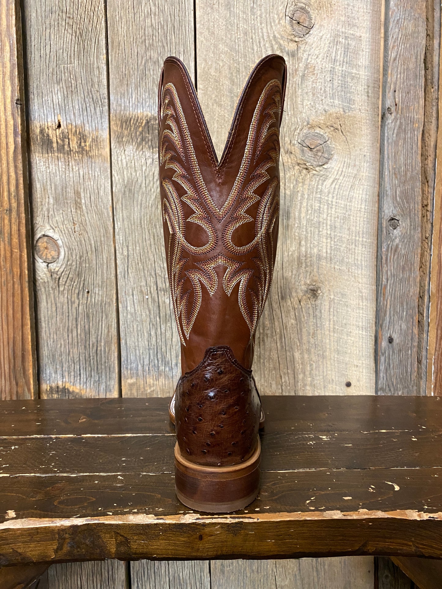 Tony Lama® Men's Bourbon Full Quill Ostrich Wide Square Toe Exotic Western Boots