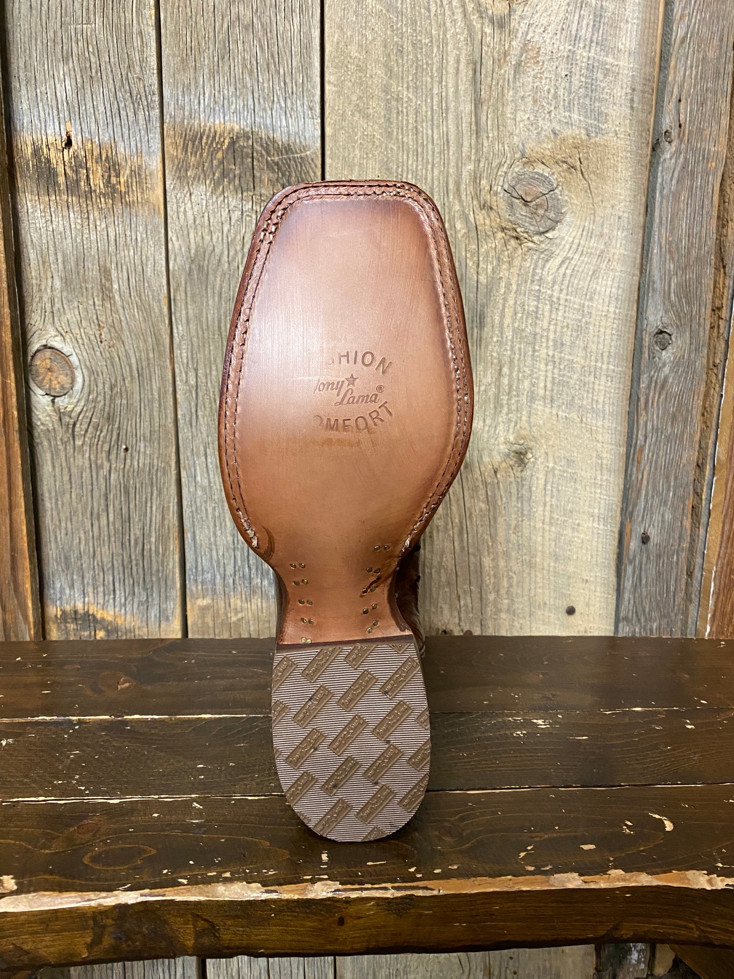 Tony Lama® Men's Bourbon Full Quill Ostrich Wide Square Toe Exotic Western Boots