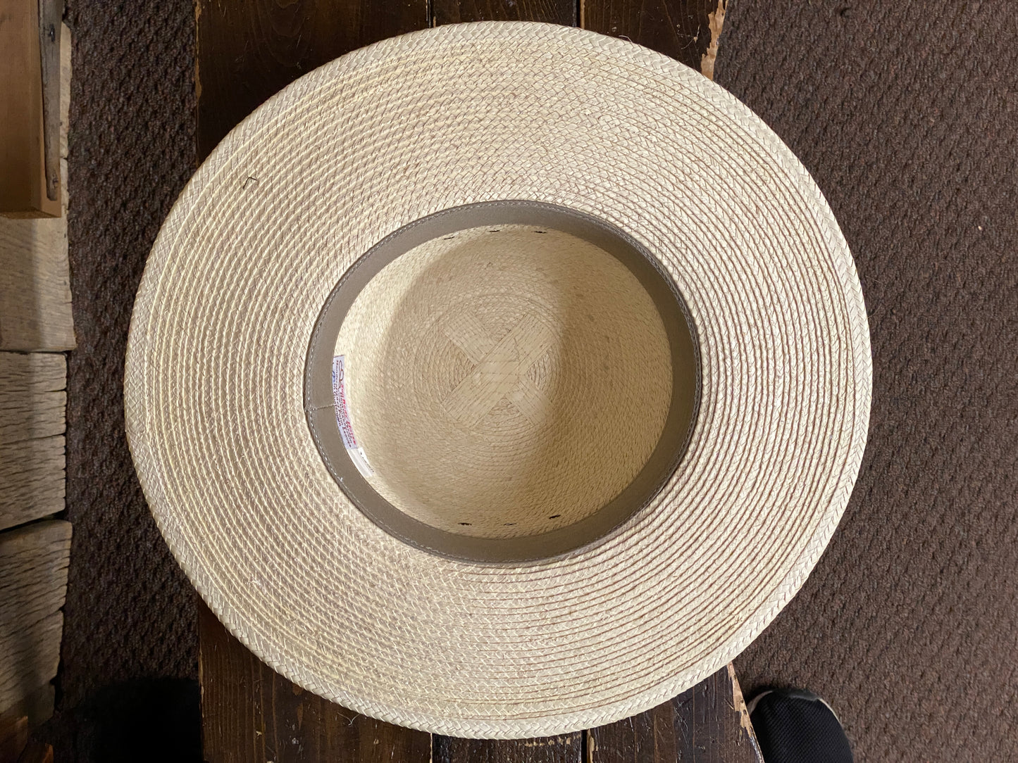 SunBody® Open Crown 3 1/2" Brim Natural Palm Leaf Straw Cowboy Hat