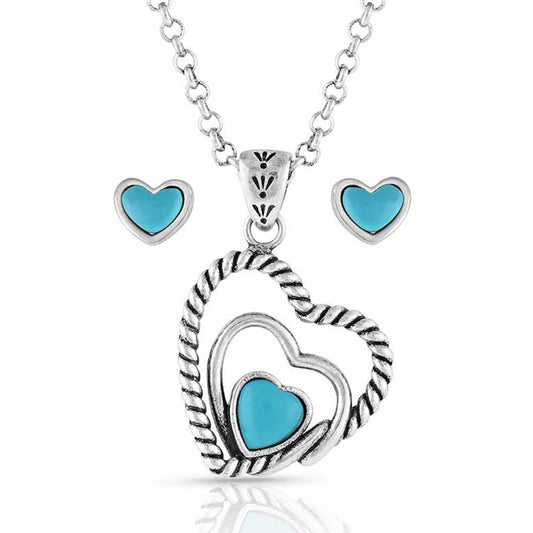 Montana Silversmiths® Clearer Ponds Turquoise Heart Jewelry Set