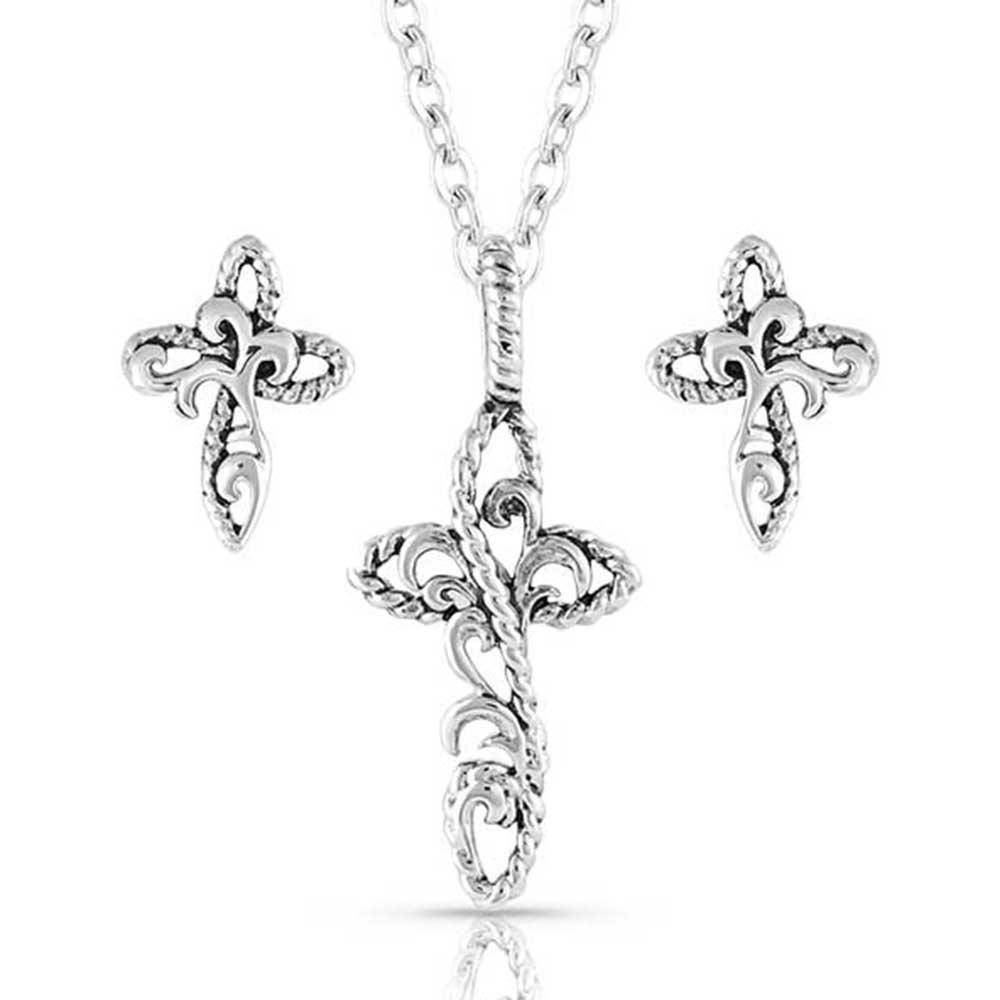 Montana Silversmiths® Women's Hold Steady Faith Cross Jewelry Set