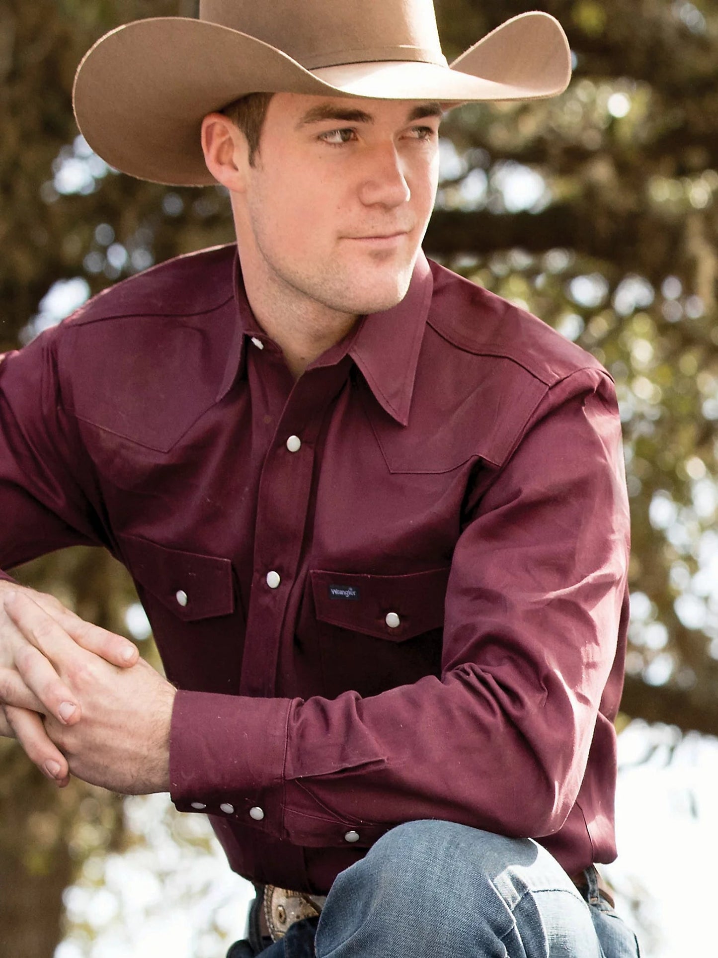 Wrangler® Men's Cowboy Cut® Twill Long Sleeve Snap Front Western Work Shirt
