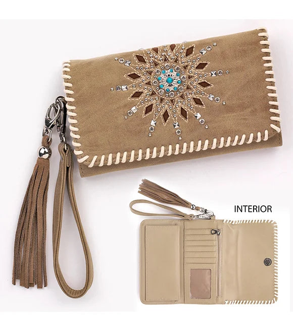 M&F Western® Women's Starburst Fringe Clutch Wallet