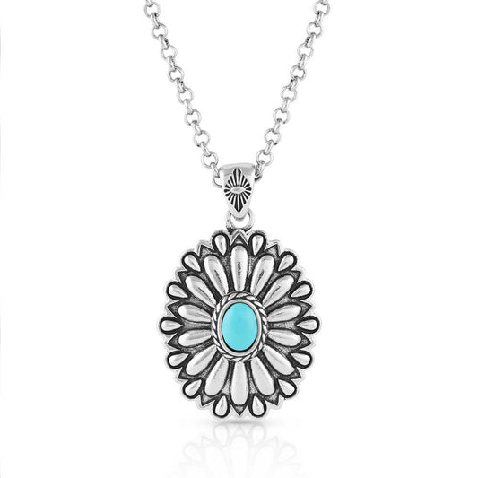 Montana Silversmiths® Women's 19" Sunflower Concho Turquoise Necklace