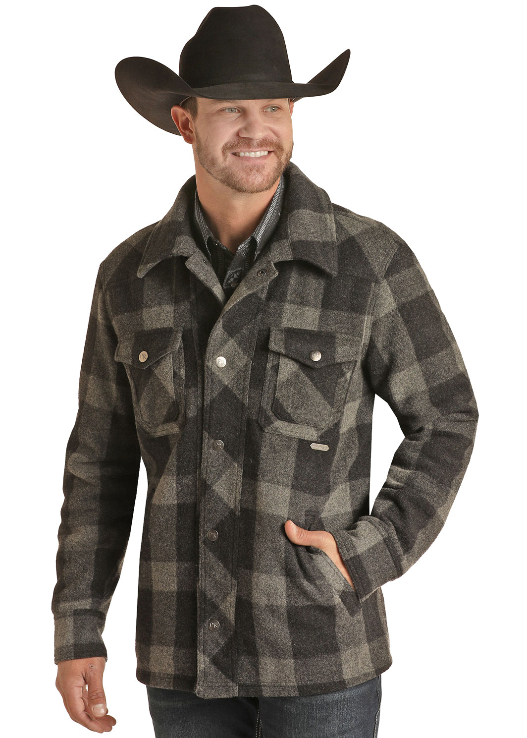 Powder River Outfitters Men's Plaid Commander Wool Coat PRMO92RZZE-01 S Powder River Outfitters Men's Plaid Commander Wool Coat PRMO92RZZE-01 S