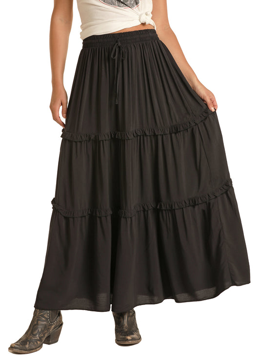 Panhandle Slim® Women's Black Tiered Western Skirt