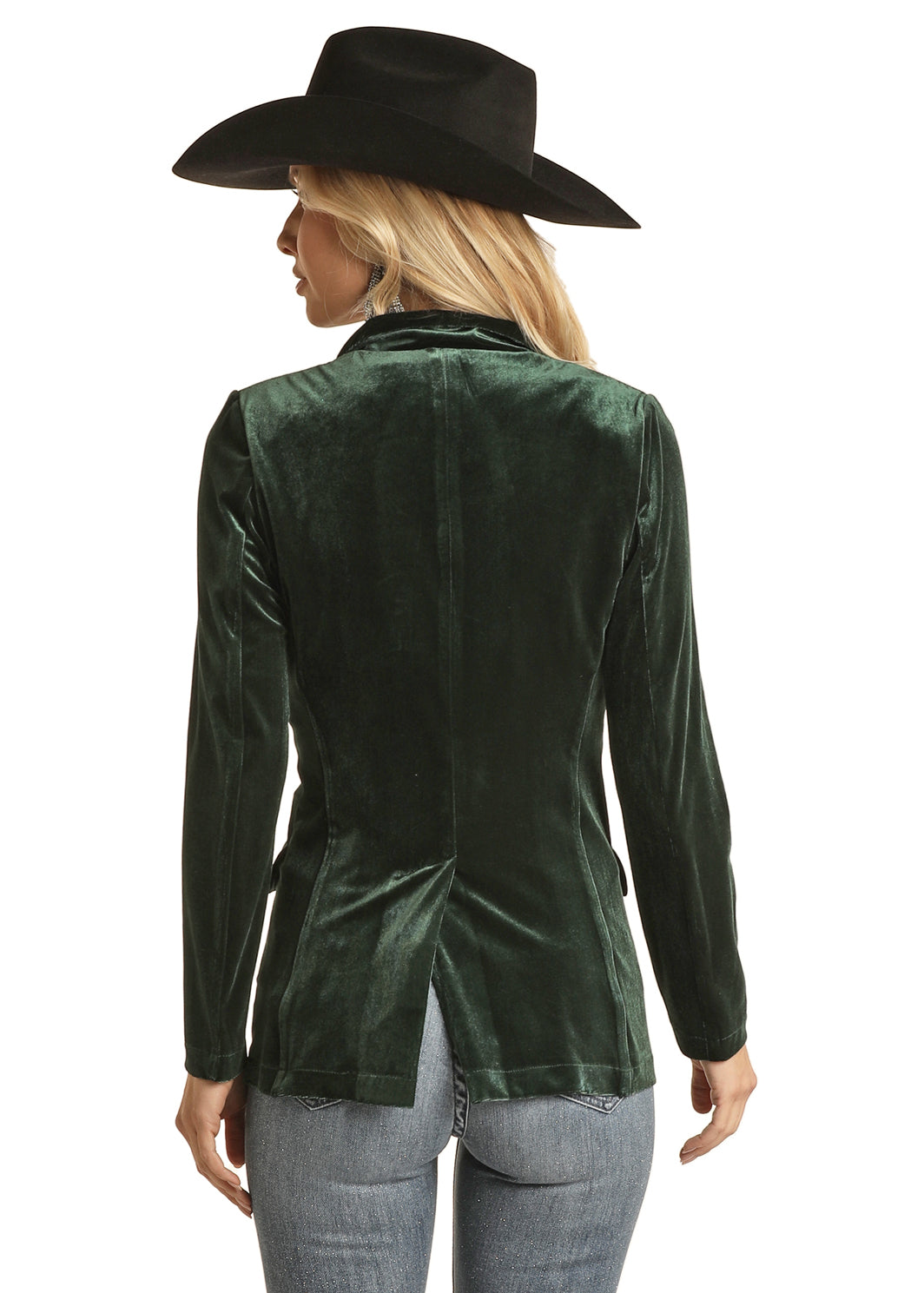 Panhandle Slim® Women's Single Button Green Velvet Western Blazer