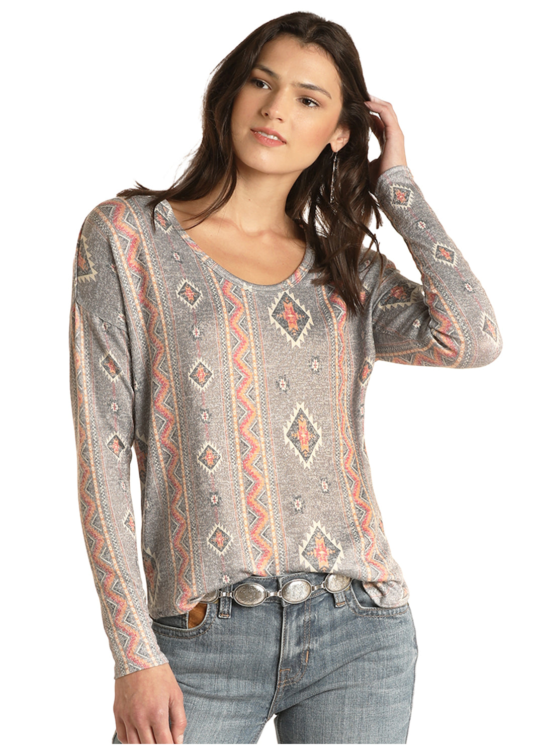 Panhandle Slim® Women's Aztec Print Long Sleeve Sweater – Solano's