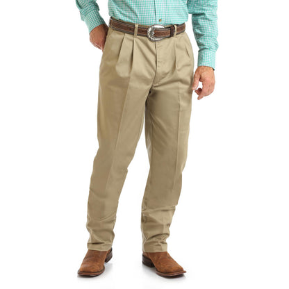 Wrangler Men's Riata Casuals Pleated Front Khaki Pants