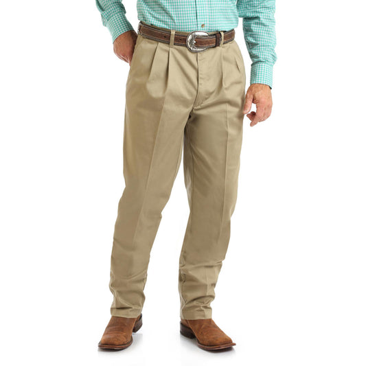 Wrangler Men's Riata Casuals Pleated Front Khaki Pants