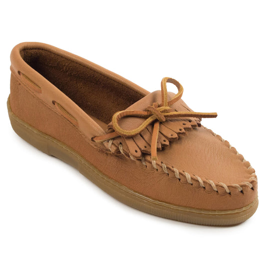 Minnetonka® Women's Natural Moosehide Leather Kilty Moccasins