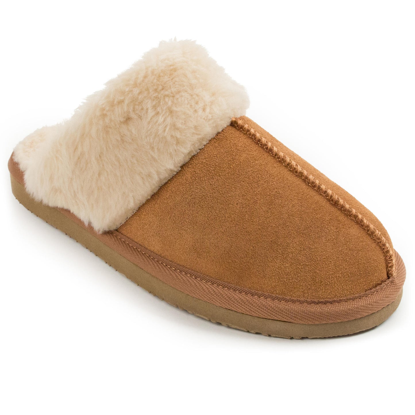 Minnetonka® Women's Chesney Suede Leather Pile Lined Backless Slippers