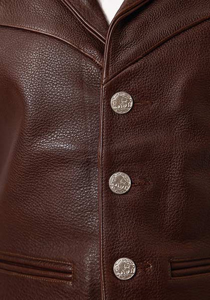 Roper® Men's Chocolate Buffalo Nickel Leather Vest