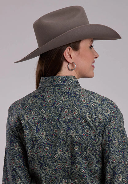 Roper® Women's Forest Paisley Long Sleeve Snap Front Western Shirt