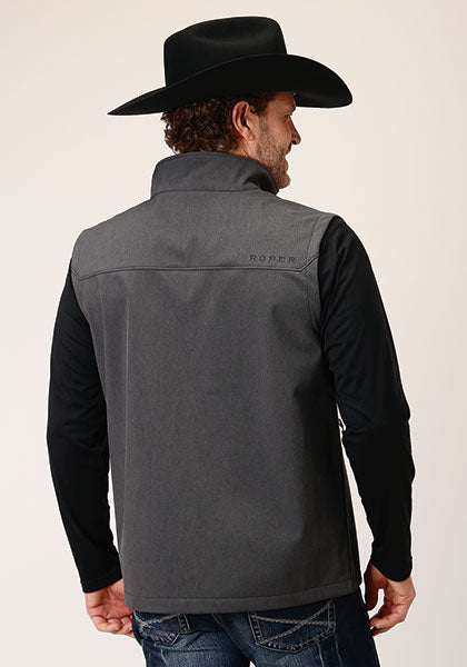 Roper® Men's Heather Grey Zip Front Soft Shell Vest