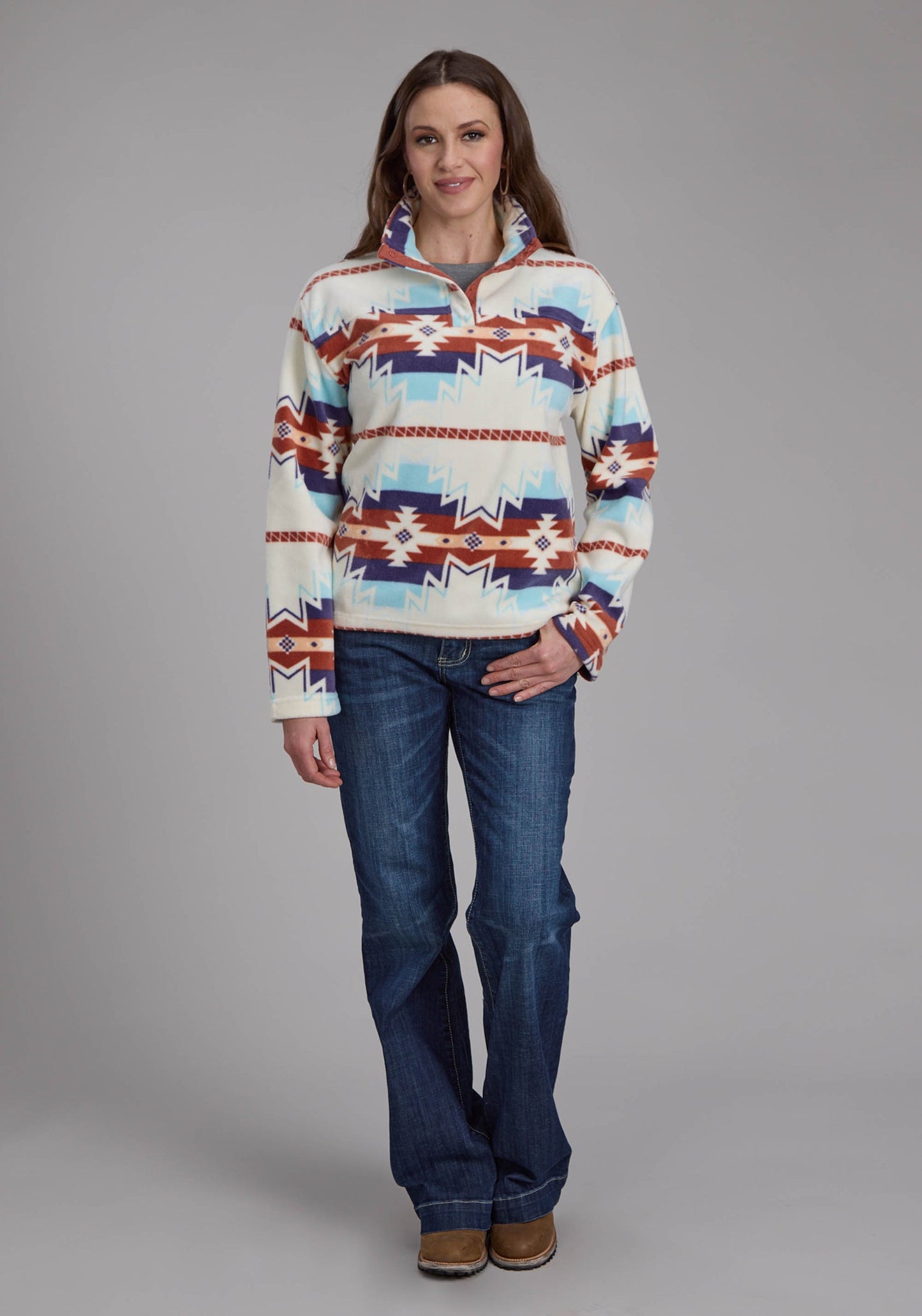 Roper® Women's Aztec Print Polar Micro Fleece  Pullover