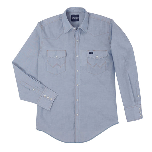 Wrangler® Men's Chambray Long Sleeve Western Work Shirt