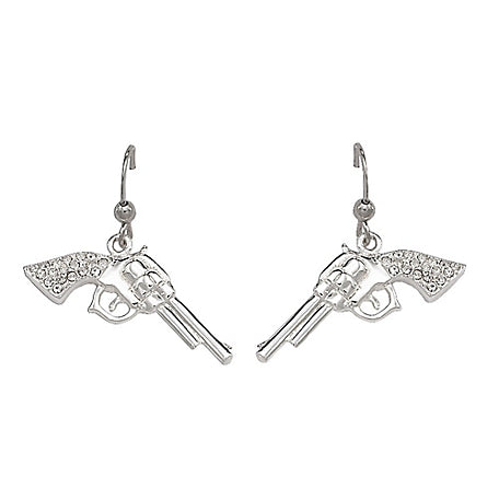 Montana Silversmiths® Women's Cowgirl Pistols Rhinestone Handle Drop Earrings