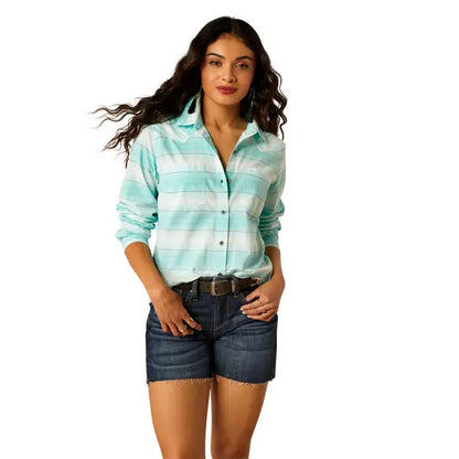 Ariat® Women's Billie Jean Turquoise Long Sleeve Button Front Shirt