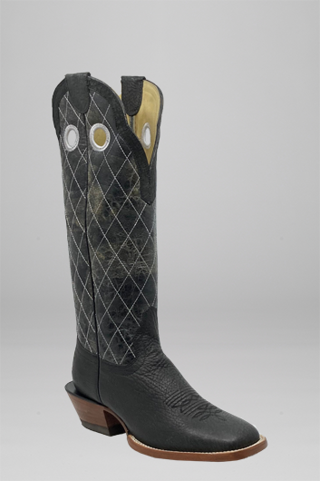 Hondo® Black Crazy Shoulder 16" Tall Top Cowboy Boots