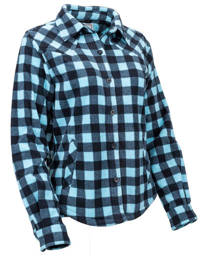 Outback Trading® Women's Turquoise Plaid "Big" Fleece Long Sleeve Button Front Shirt