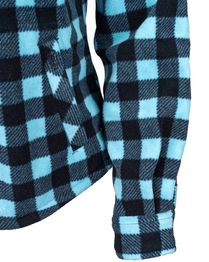 Outback Trading® Women's Turquoise Plaid "Big" Fleece Long Sleeve Button Front Shirt