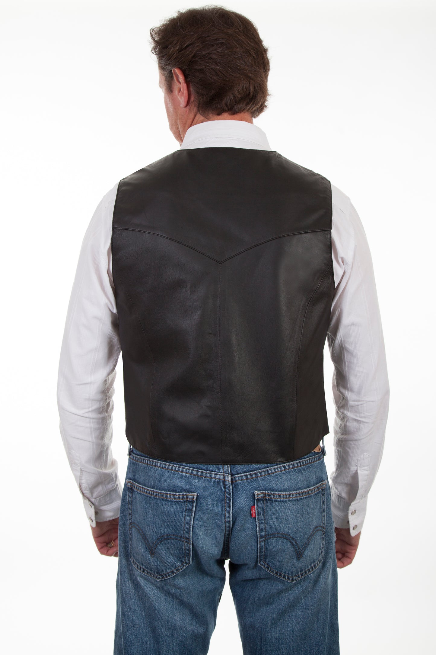 Scully® Men's Black Soft-Touch Lambskin Leather Snap Front Western Vest