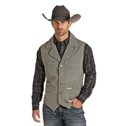 Powder River® Men's Montana Button Front Heather Wool Vest