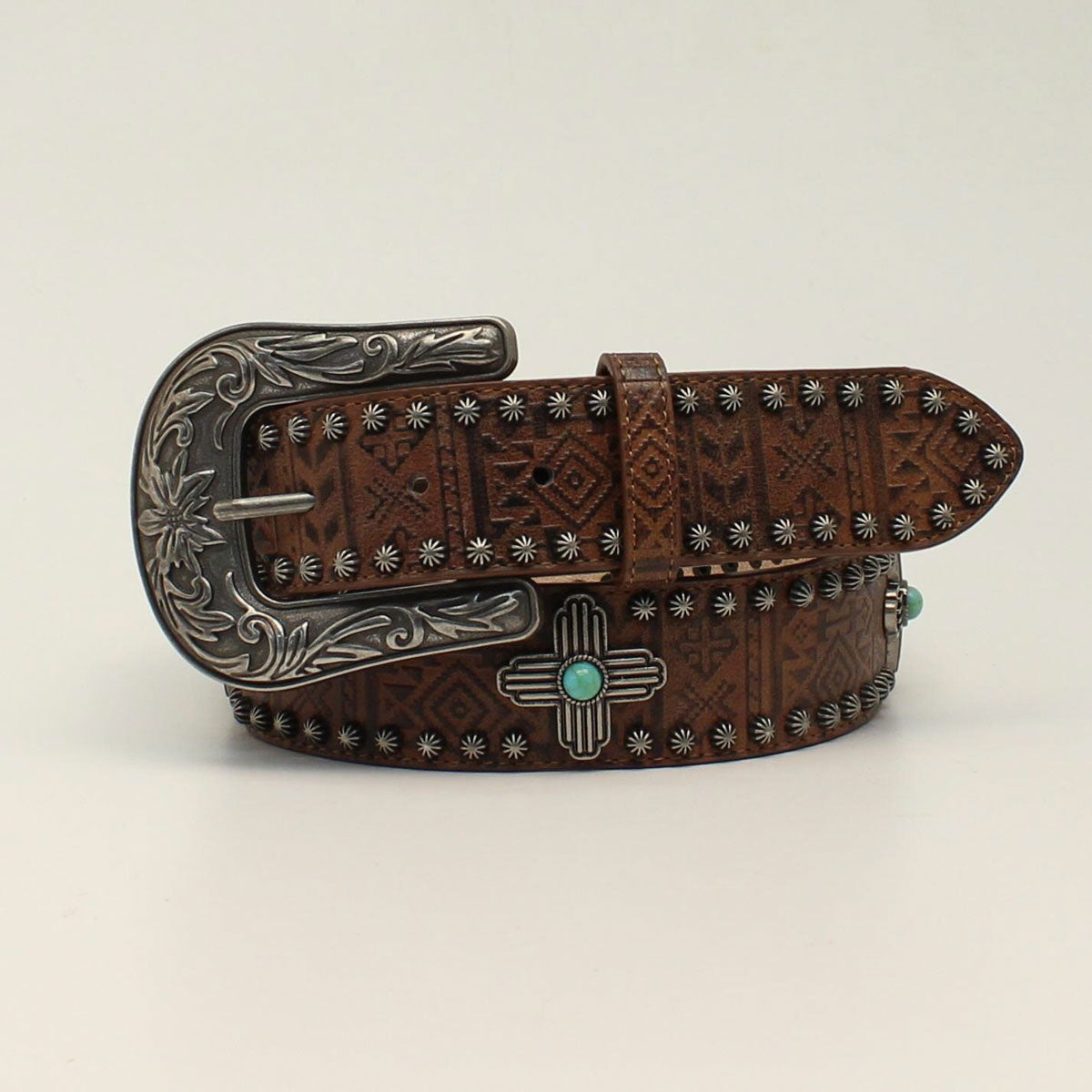 M&F Western® Women's Brown Aztec Pattern Western Belt – Solano's Boot ...